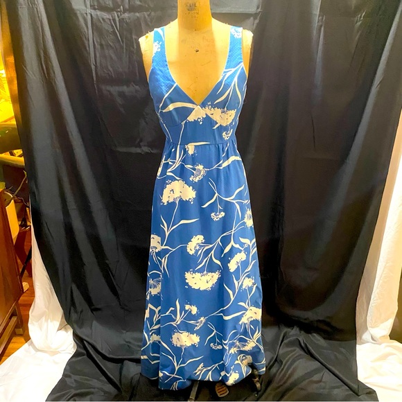 Malia Honolulu Vintage dress - blue and white size 10 - adjustable straps - Picture 1 of 15